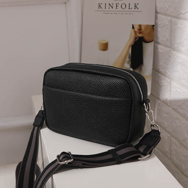 Bolsa feminina de couro PU preta