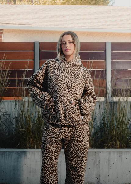 Moletom com estampa de leopardo