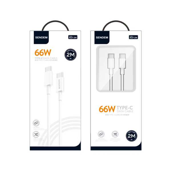 C para C linha de dados 2m dupla interface Tipo-C suporte 66W super carregamento rápido 2M celular carregamento rápido cabo