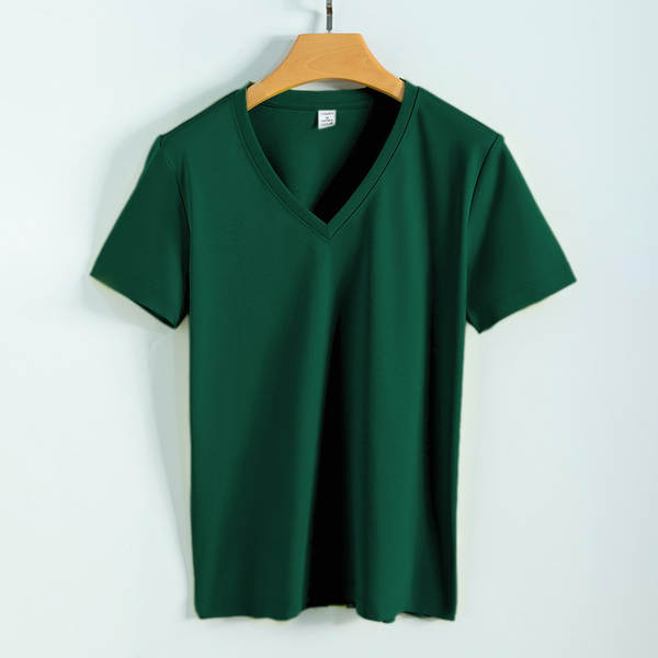 Camiseta feminina de algodão curta
