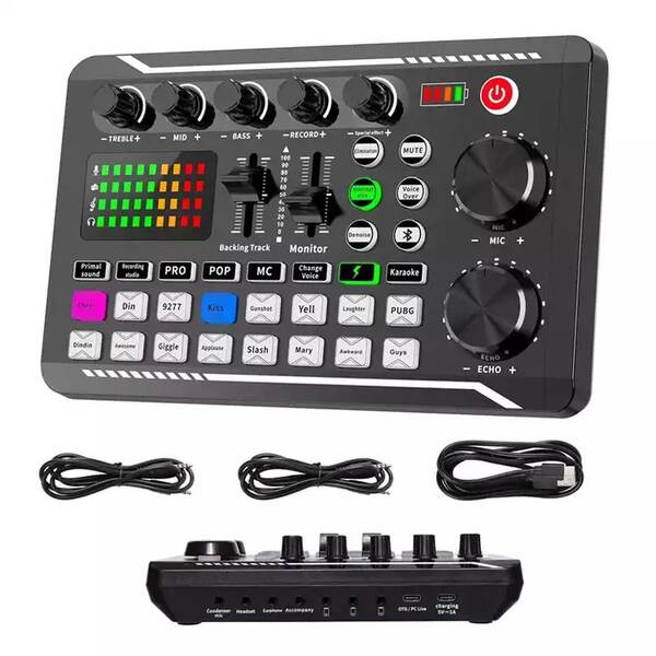BM800 microfone f998 telemóvel cartão de voz em inglês computador USB aparelho de podcast kit de fone de ouvido ao vivo