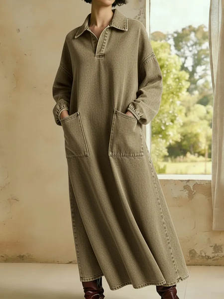 Vestido transfronteiriço como um cowboy casual vestido feminino de moda