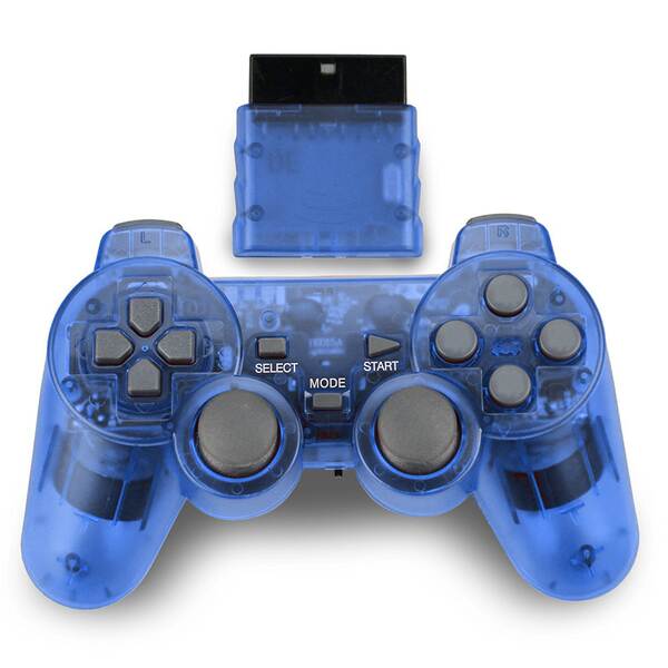 Jogo sem fio PS2 bracelete duplo vibração 2.4G bracelete sem fio com suporte para PS2 host transparente cor