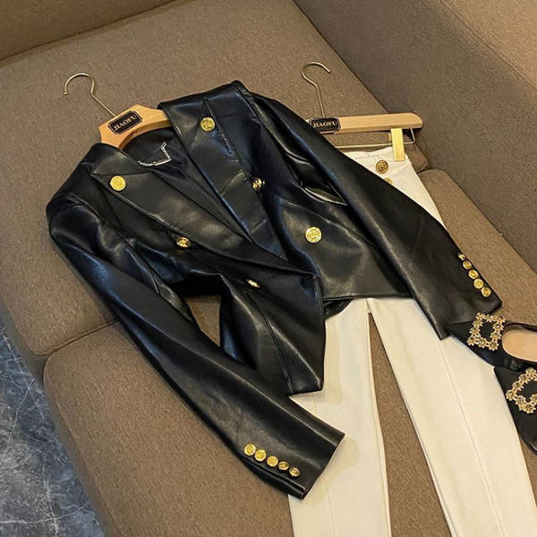 2026 Comércio exterior preto de metal duplo revestimento corpo livre de lavagem roupa de couro sem casaco jaqueta de roupa