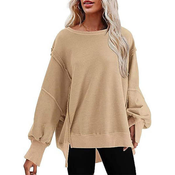 1001 Outono e Inverno Nova camisa esportiva da Amazon para mulheres com colarinho ultra-grande