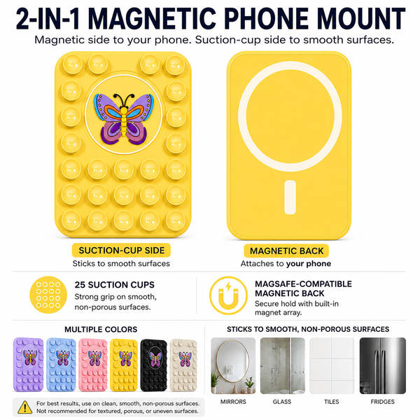 Padrão de borboleta de silício de aspirador magnético de telemóvel para suportes de aspirador magnético MagSafe