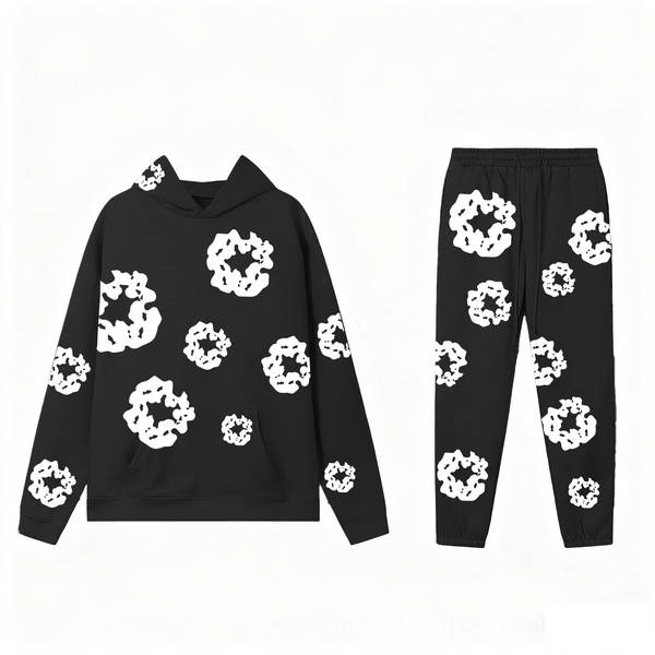 Conjunto de Moletom com Capuz e Impressão