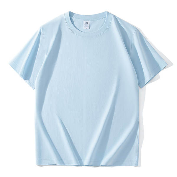 T-shirt masculino com mangas curtas e pesadas de algodão puro 230 gramas Jovens com mangas redondas de roupa de roupa pura