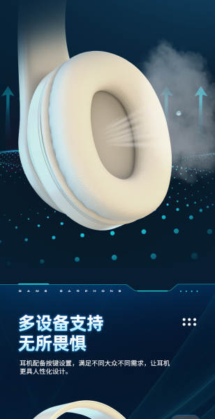 Fone de Ouvido Bluetooth com Iluminação