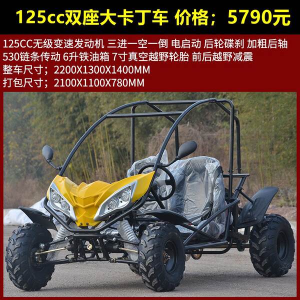 UTV Carton quatro rodas motocicleta off-road 125cc-230cc todo-terreno carro de praia adulto duplo assento elétrico