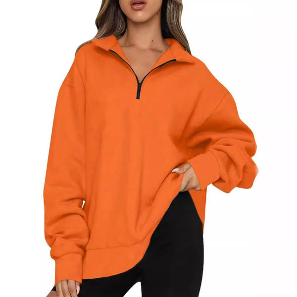 Roupas femininas europeias 2025 outono inverno novo modelo de camisa de lazer da Amazon meia cadeia de cabeça de mangas longas camisa esportiva guarda-roupa