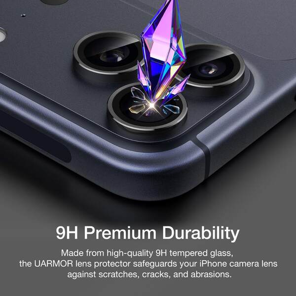 Filme de vidro estilizado para iPhone 17 Pro Max, proteção de tela de alumínio com 1 pedaço