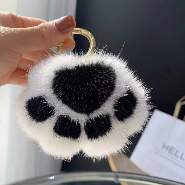 Pendente de gato de pelúcia para bolsa