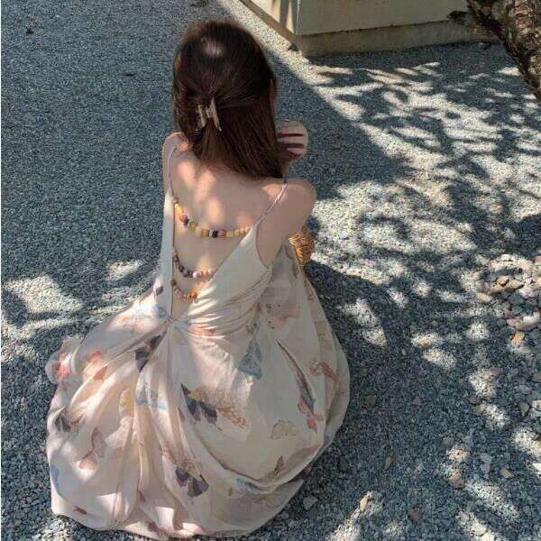 300 kg grande e pequena gordura mm novo estilo chinês de trabalho pesado suspensão de tamanho médio e comprido Jiangnan mousse vestido de verão suspensão feminino