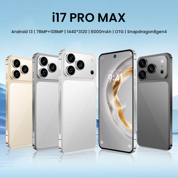 Novo i17pro max celular transfronteiriço real 4g rede oito núcleos 7,3 polegadas tela grande Android 15 16+1