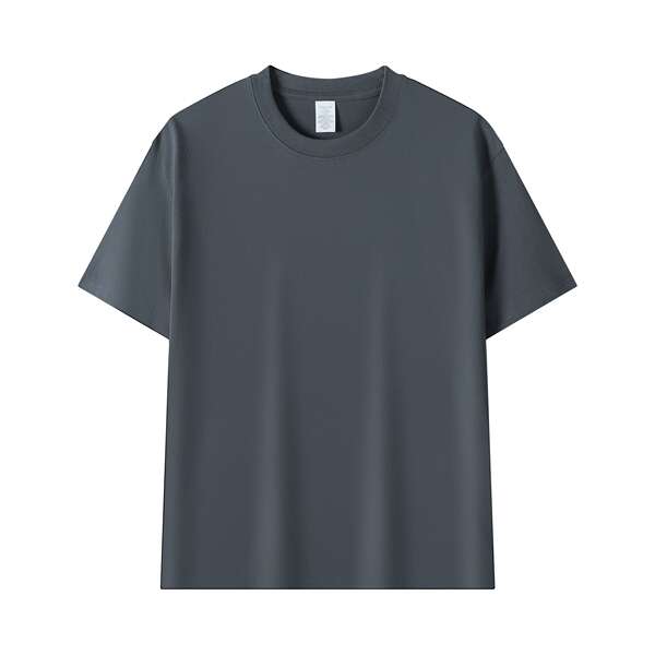 Americano de 230 gramas de peso de algodão puro sem costura de barril de tecido de mangas curtas T-shirts de cor limpa de cor limpa de camisa branca embrulhada