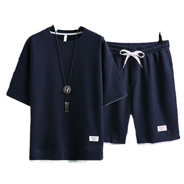 T-shirt masculino de calça curta com calças masculinas de moda masculina de verão