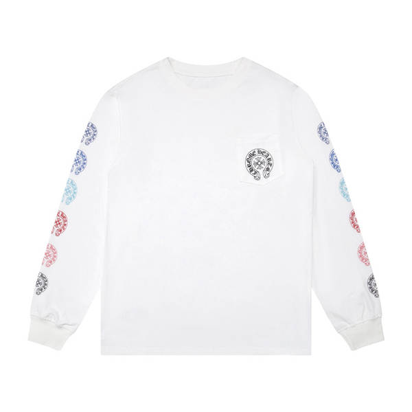 T-shirt correto cross-border Chrome Heart de alta qualidade dupla de algodão puro para homens e mulheres