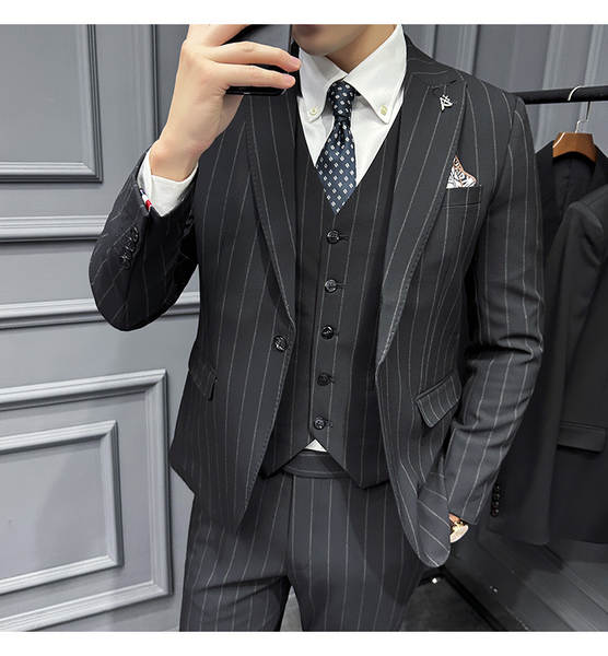 Terno Listrado Masculino Slim Fit