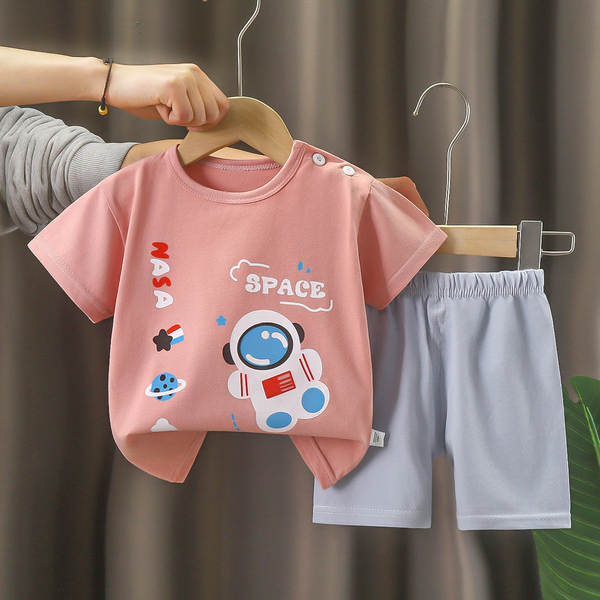 Conjunto de verão infantil de algodão