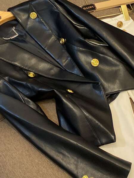 2026 Comércio exterior preto de metal duplo revestimento corpo livre de lavagem roupa de couro sem casaco jaqueta de roupa