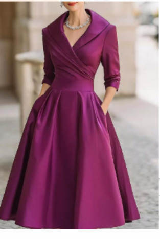 Vestido Longo Formal de Manga Comprida