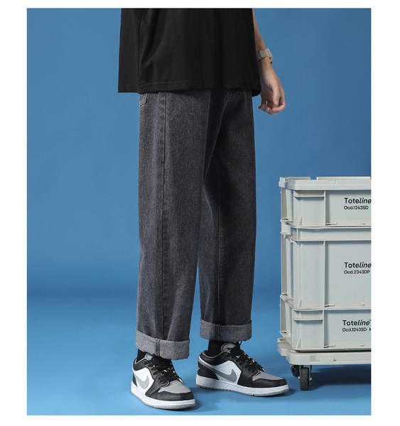 Calça jeans masculina larga