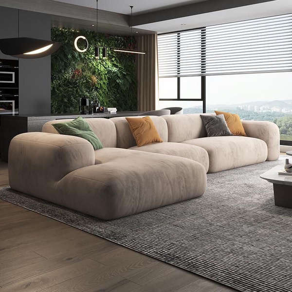 Moderno de luxo leve simples creme estilo vestibular sofá sala de estar tamanho pequeno modelo de casa linha reta rainha rede de tecnologias de tecido sofá