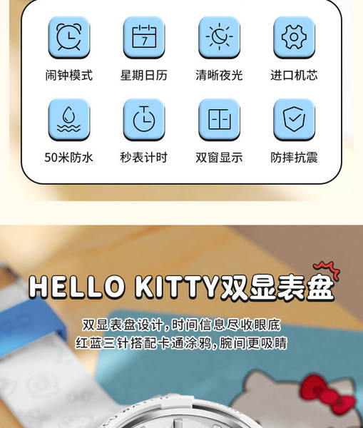 Relógios HelloKitty para alunos do ensino médio