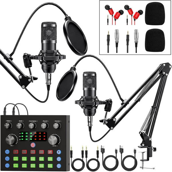 Transfronteiriço V8S Inglês de transmissão ao vivo bm800 pacote de braço pendurado pacote de cartão de telefone celular de transmissão ao vivo podcast completo