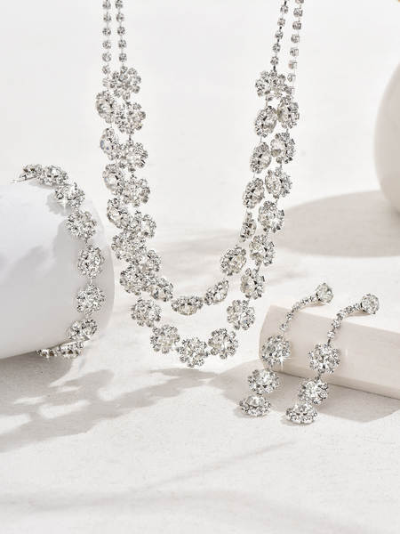 Acessórios de casamento dupla camada do colar de diamante do colar de sol de comércio estrangeiro Sete de orelhas de venda rápida