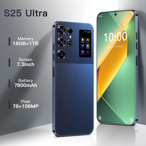 Transfronteiriço S25 ultra 3 + 16 incell perfuração inteligente de tela grande unidade 4G rede de comércio exterior celular