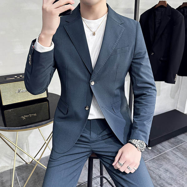 Vestido de casamento masculino de negócios de lazer dois conjuntos de 2025 corpos de moda de solteiro de casamento masculino de casamento masculino