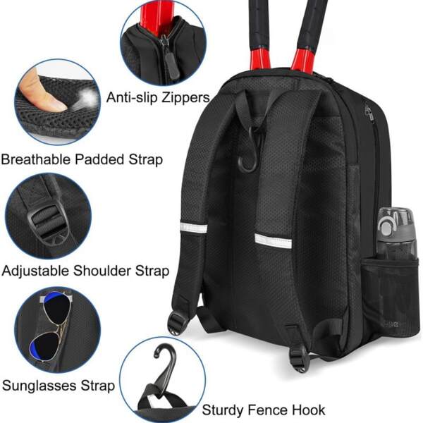 Bolsa de tênis para homens e mulheres com bolsa de isolamento térmico.