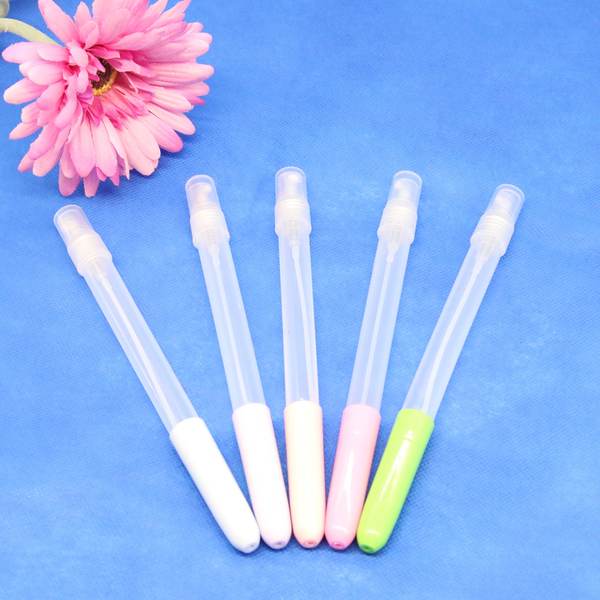 Plástico 5ml Perfume Spray Pen Plastic Divisão de garrafas de álcool Desinfecção de penas em garrafas vazias 2 em uma caneta