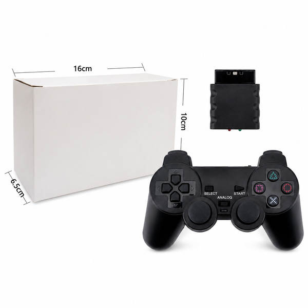 Jogo sem fio PS2 bracelete duplo vibração 2.4G bracelete sem fio com suporte para PS2 host transparente cor
