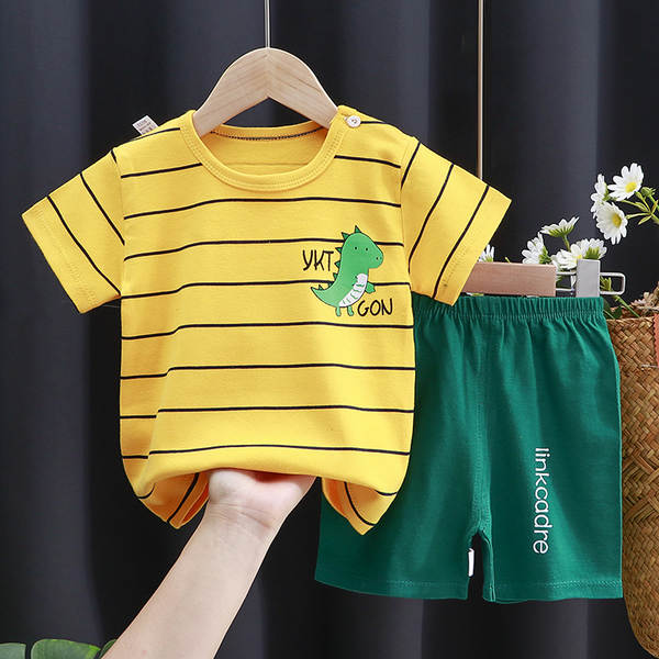 Conjunto de verão infantil de algodão