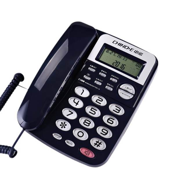 Telemóvel C168 telefônico de escritório de casa com fio de telefone fixo de câmara de chamadas sem bateria