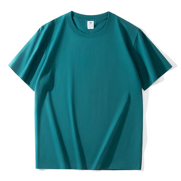 T-shirt masculino com mangas curtas e pesadas de algodão puro 230 gramas Jovens com mangas redondas de roupa de roupa pura