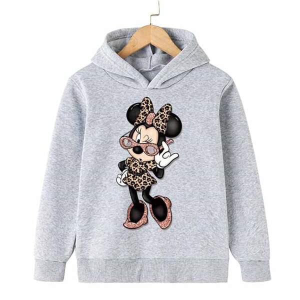 Mini Mouse Camiseta Desportiva Inverno Primavera Outono Camiseta de Crianças Camiseta de Crianças