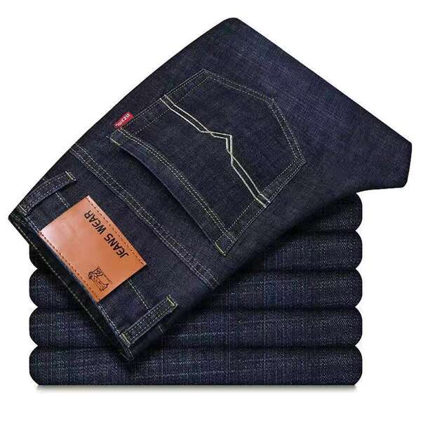 Fabricante de vendas diretas de jeans masculinos de primavera e verão de luxo boa qualidade resiliente negócios de lazer homens jeans calças longas