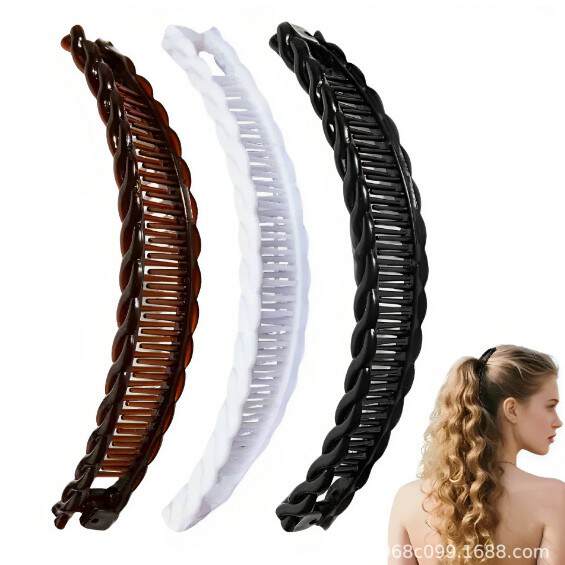 Pente e Clipes de Cabelo Banana