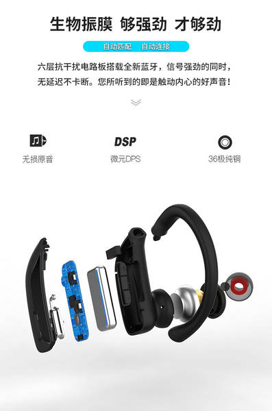 Transfronteiriço explosivo T17 fone de ouvido sem fio Bluetooth TWS pendurado fone de ouvido movimento à prova d'água 5.3 fábrica de realização direta sem ouvido