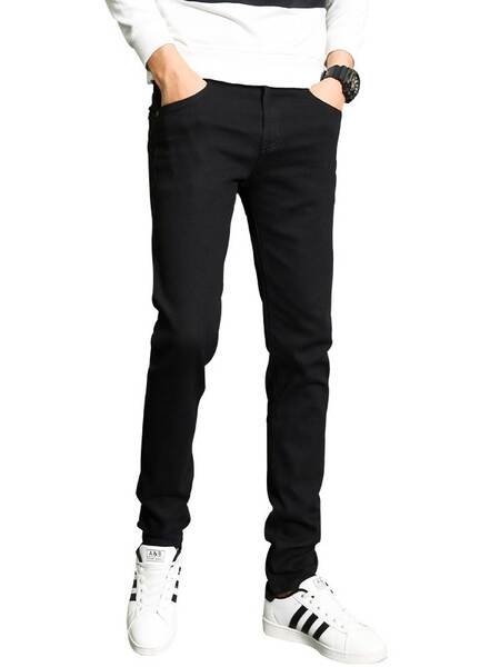 Calça Jeans Preta Masculina Elástica
