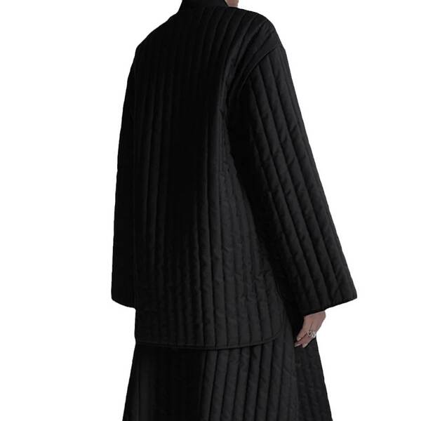 Jaqueta de Inverno Feminina de Algodão Preto