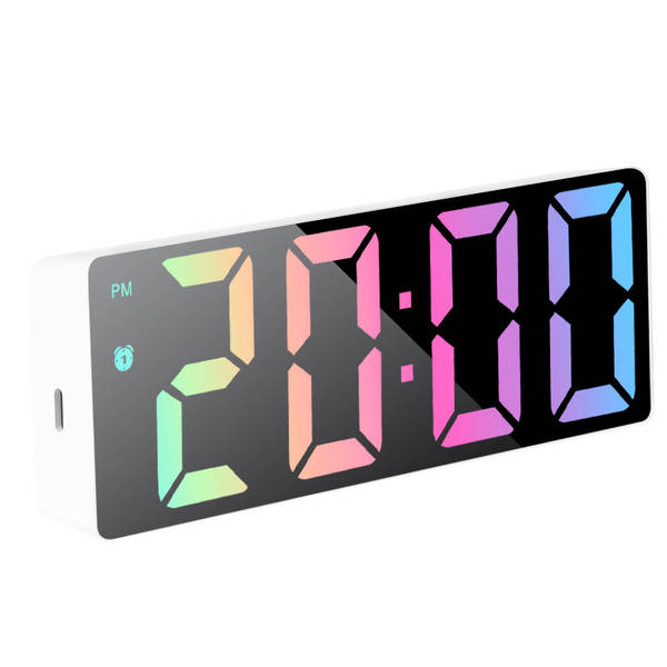 Pequeno relógio de despertador de mesa relógio eletrônico LED nocturno espelho de tempo silencioso monitor de relógio de mesa digital