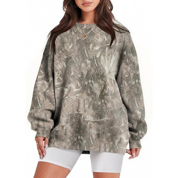 Blusa de moletom com estampa de folhas