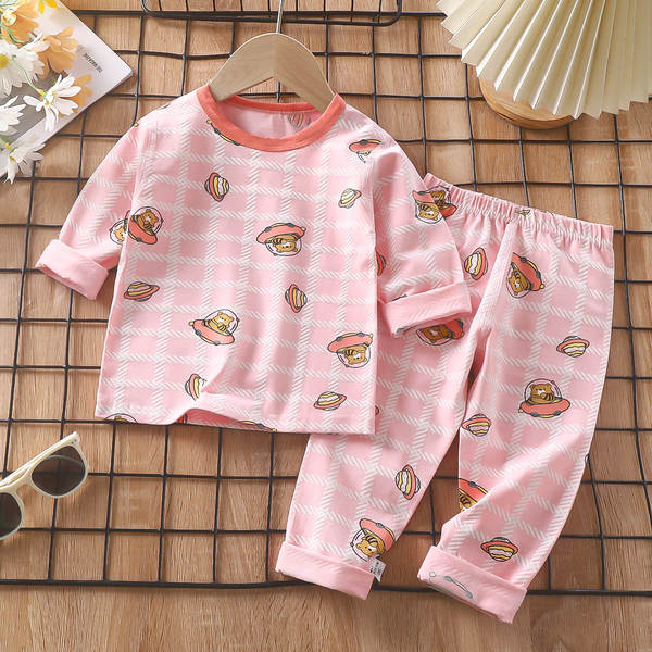 Conjunto de pijama para crianças de primavera