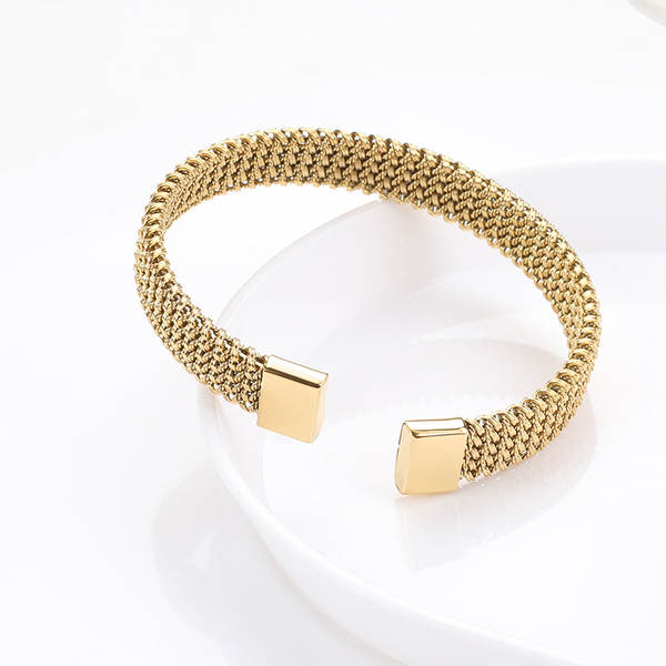 Pulseira de Aço com Detalhe em Ouro 18k