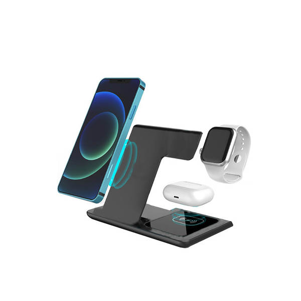 Transfronteiriço três em um carregador sem fio dobrável telemóvel para Apple Huawei relógio sem fio carregador rápido